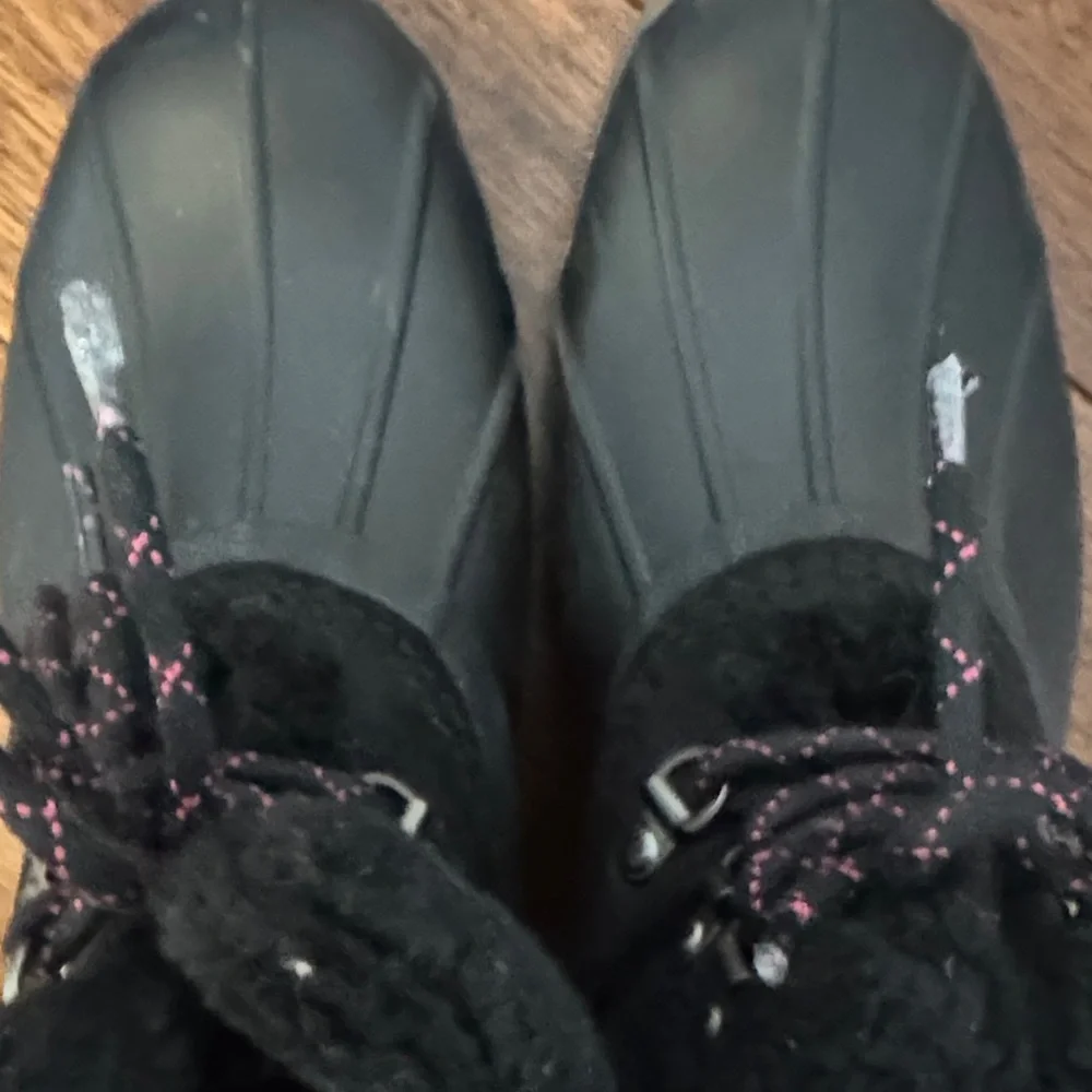 Sperry Black Winter & Rain Boots with Pink Accents